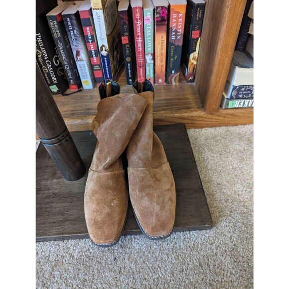 Brand New Golo Ankle Boots Booties Brazil Brown Suede Leather Slouch Size 8.5 - Picture 1 of 7